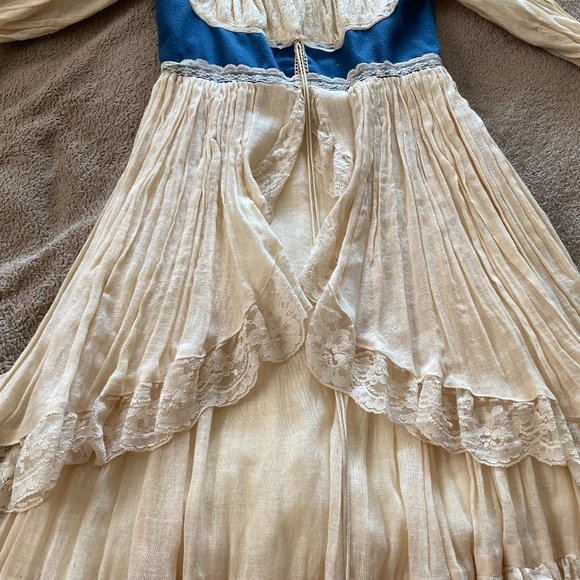 Very RARE Vintage Gunne Sax wedding dress 60s 70s renaissance boho hippie - Picture 9 of 12